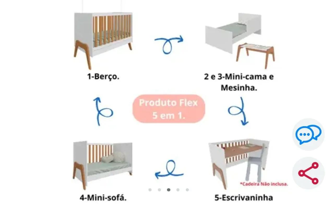 Berço em perfeito estado/ nunca usado. - Foto 2