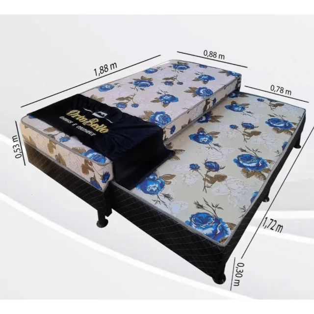 Cama Box Solteiro c/ Auxiliar Itália Ortobello - Entrega Rápida! 