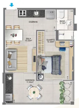 PLANTA 45m²