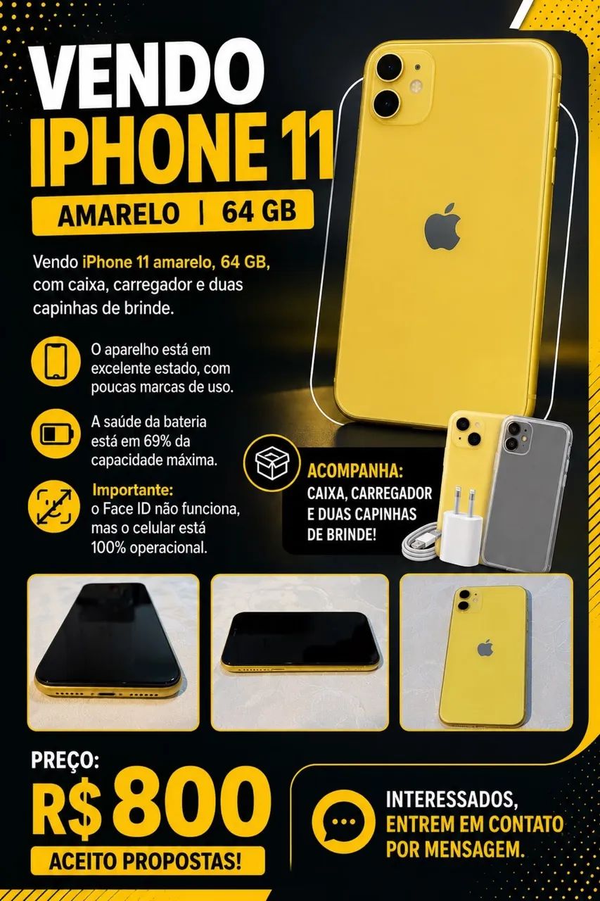 IPhone 11 amarelo 64gb 