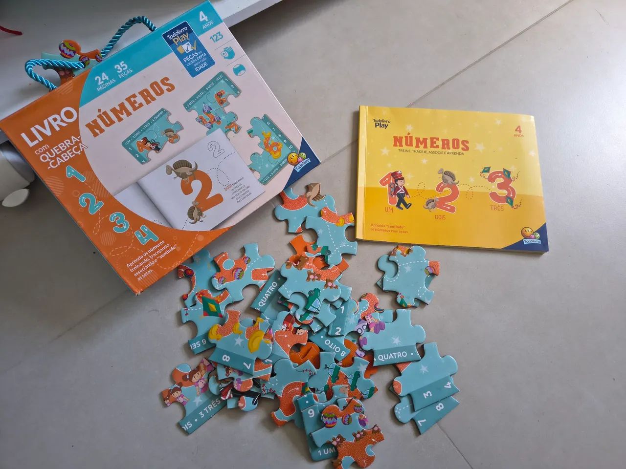 Kit - Quebra-cabeça de Números e Quebra-cabeça de Alfabeto 