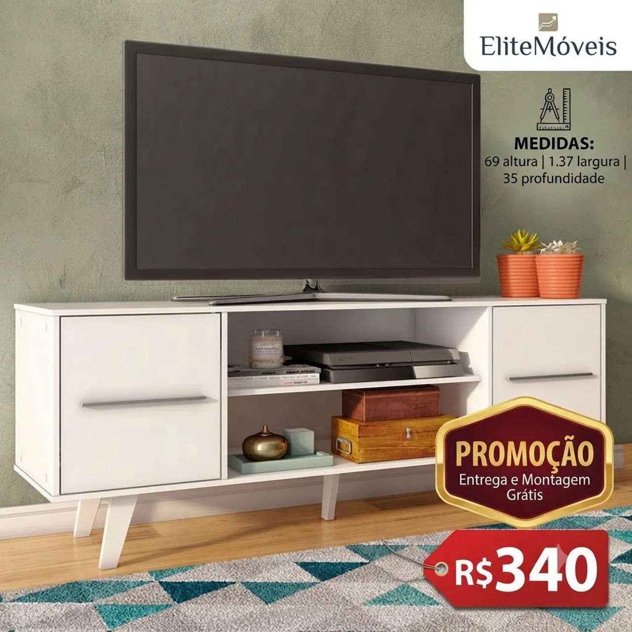 Rack de TV suporta até 50 polegadas promoção temos outros modelos 