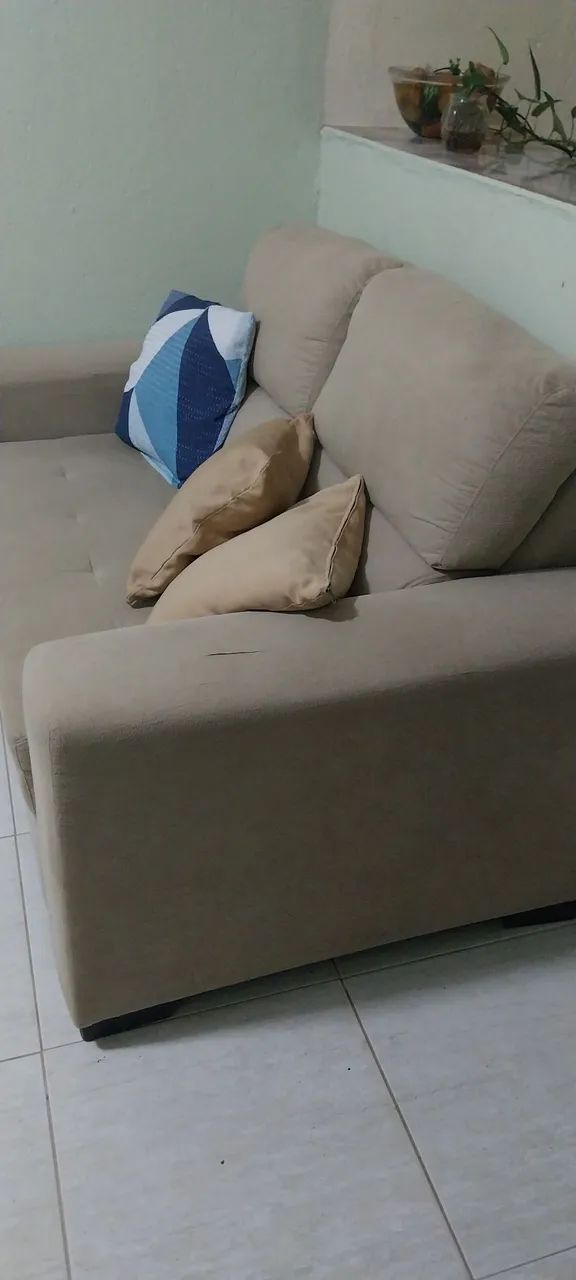 Sofá 2 lugares creme - Foto 3