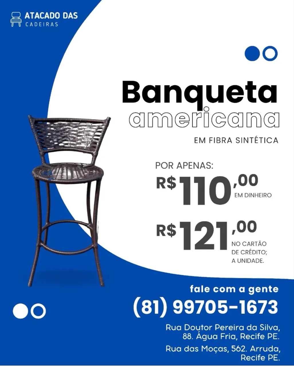 Banqueta americana e no atacado das cadeiras 