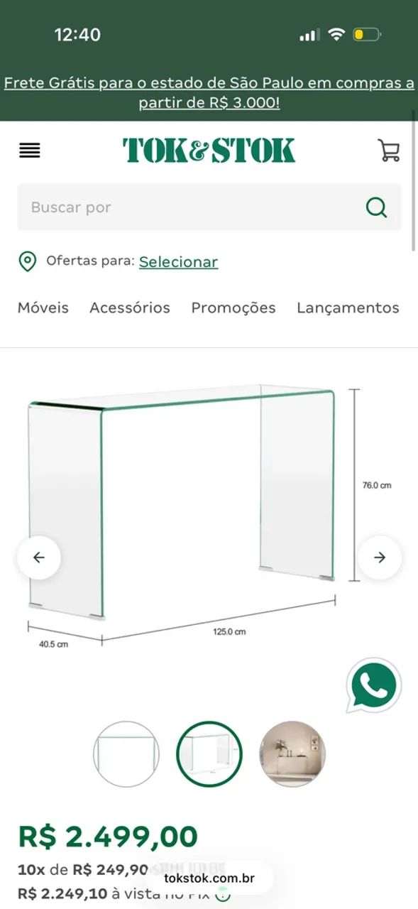 Aparador TokStok Inglass - Foto 2