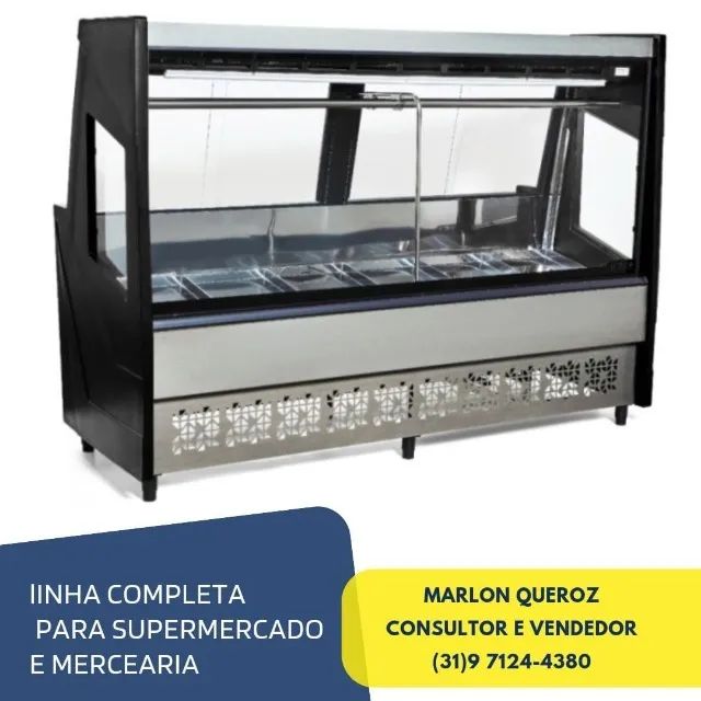 Balcão de Carnes 2M Preto Polar Novo