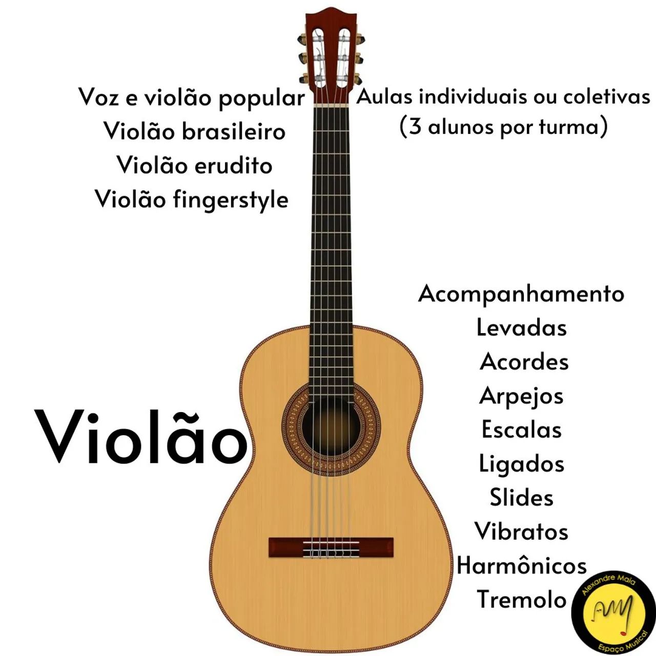 Alexandre Maia Espaço Musical - Aulas de voz e violão, guitarra, baixo e ukulele. - Foto 4
