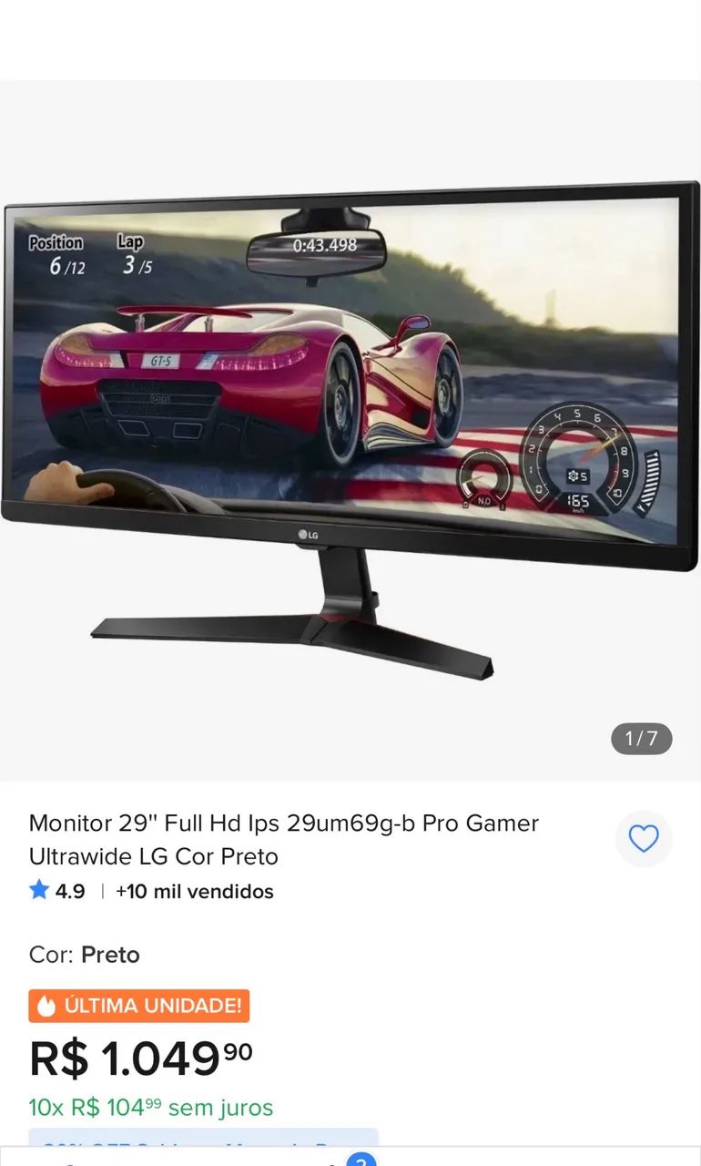Monitor ultrawide gamer