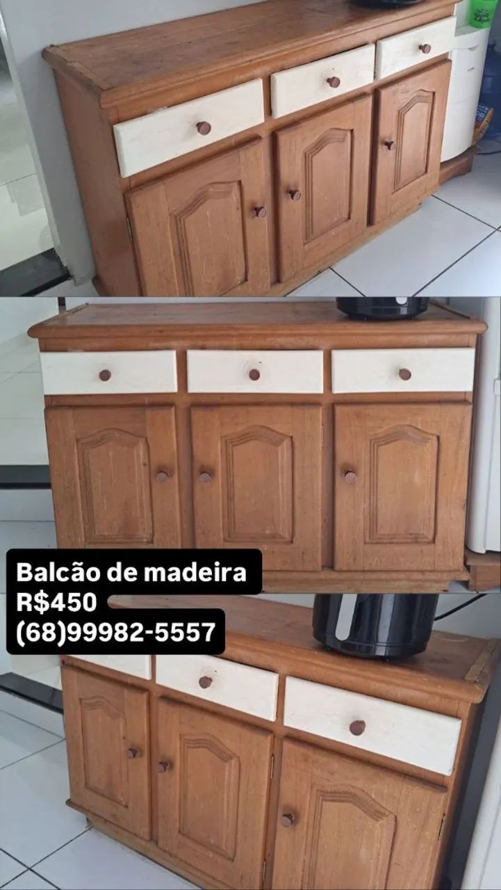 Balcão de Madeira Maciça