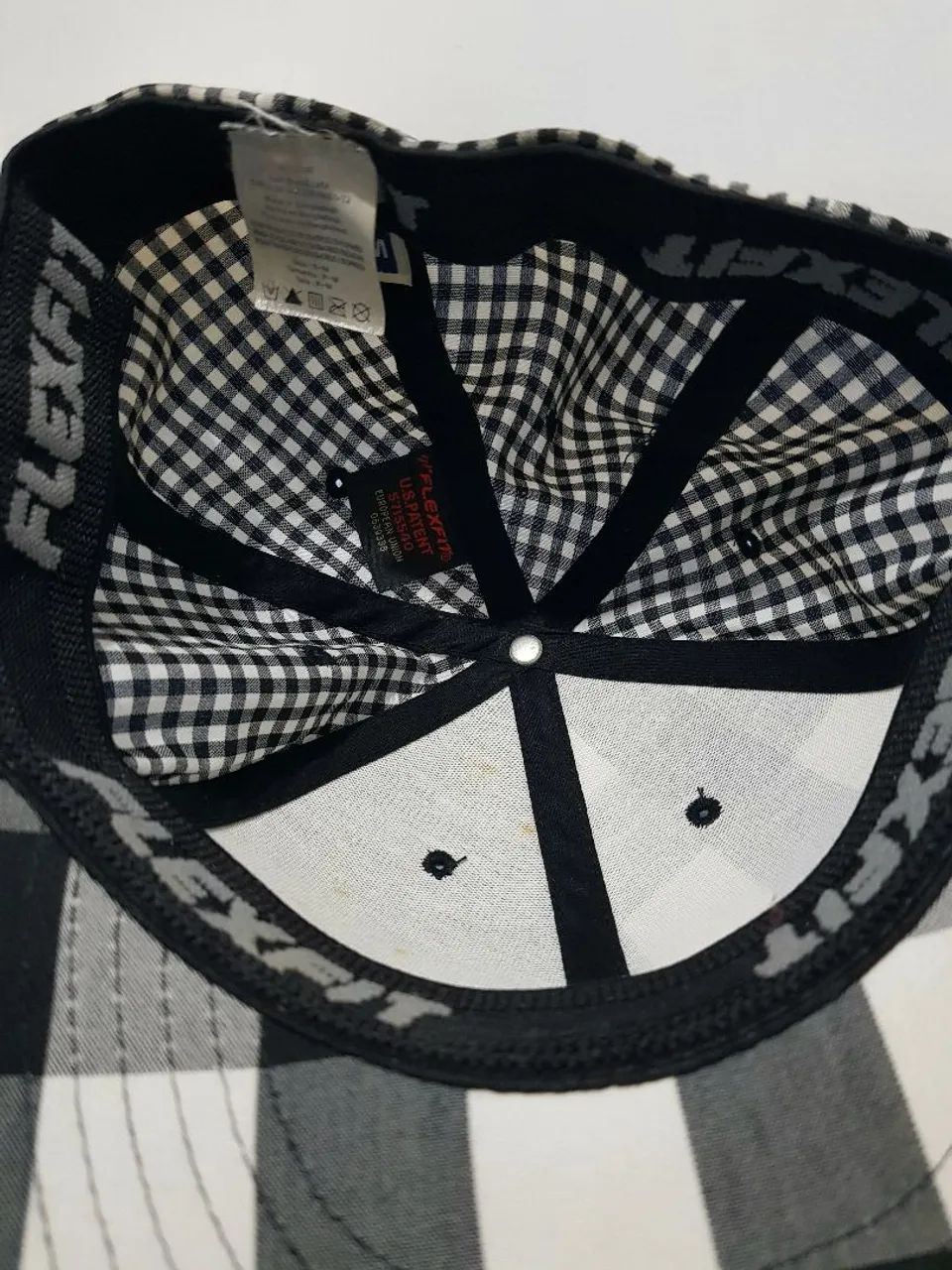 Billabong bone xadrez preto e branco com aba reta original - Foto 2