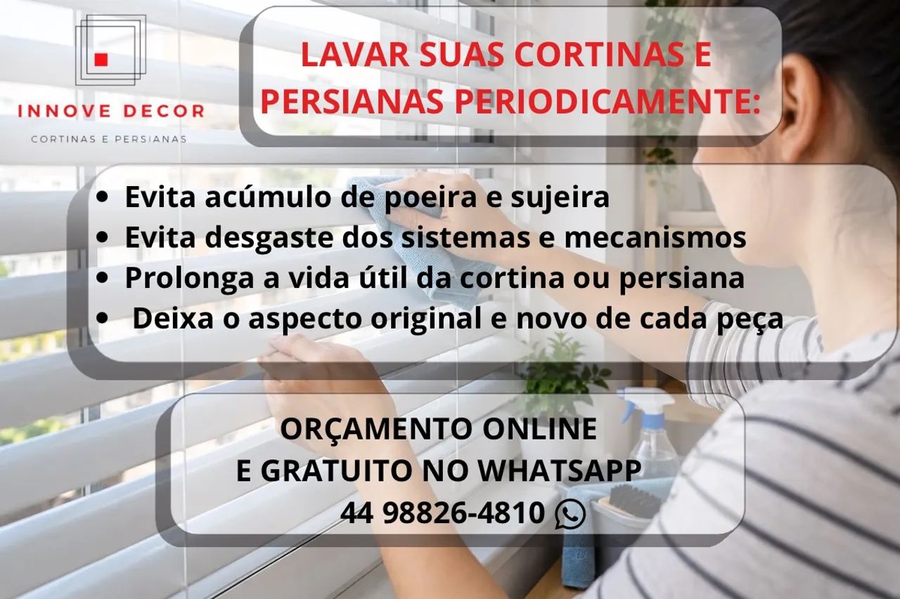 Cortinas e persianas, limpeza, consertos