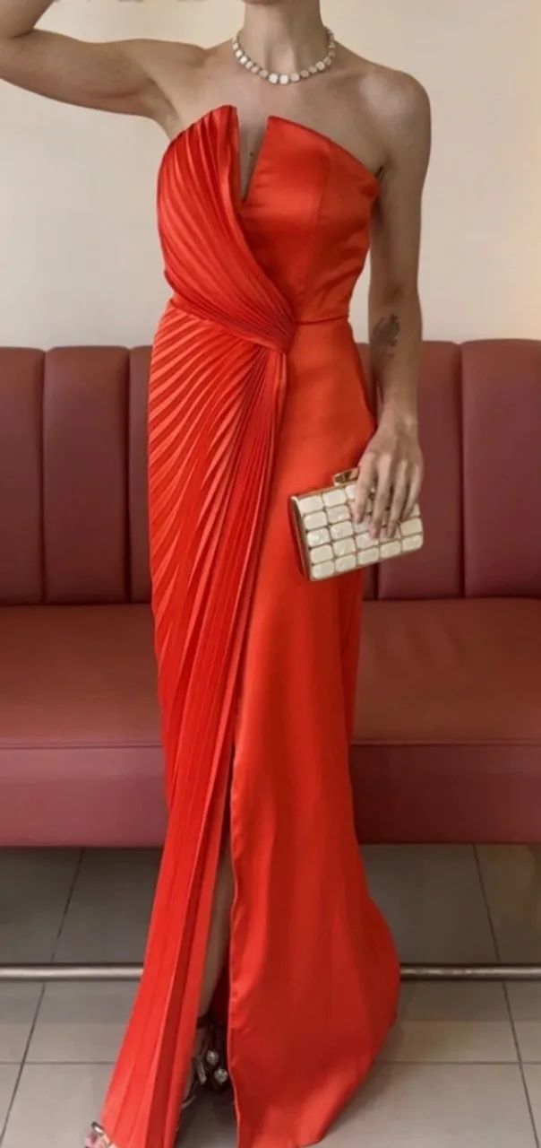 Vestido de festa laranja  - Foto 5
