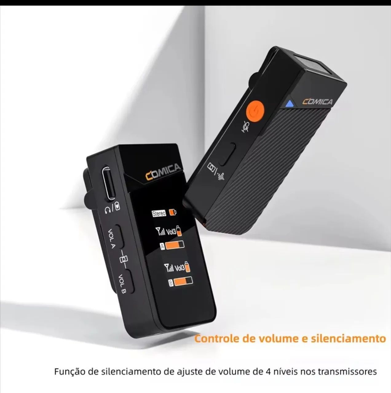 Microfone lapela sem fio Cômica Vimo C kit completo: mics e um receptor  - Foto 4
