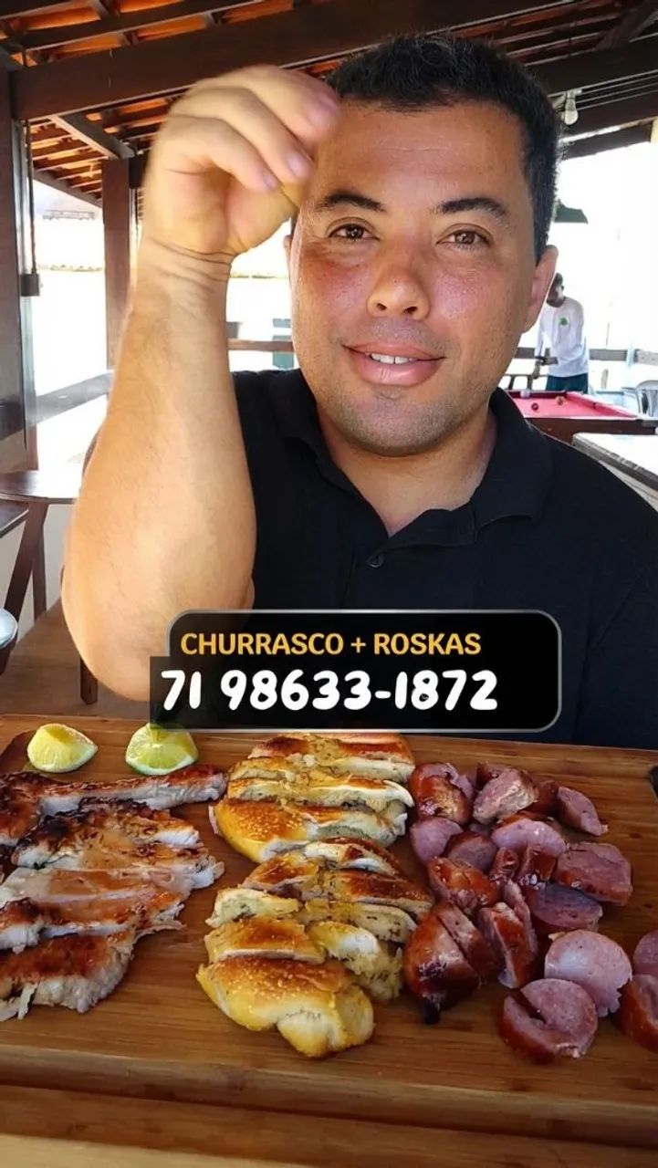 Churrasqueiro & Buffet Completo de Churrasco com Roskas para Festas e Eventos
