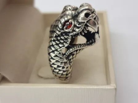 Anel de cobra na prata 925 - Foto 4