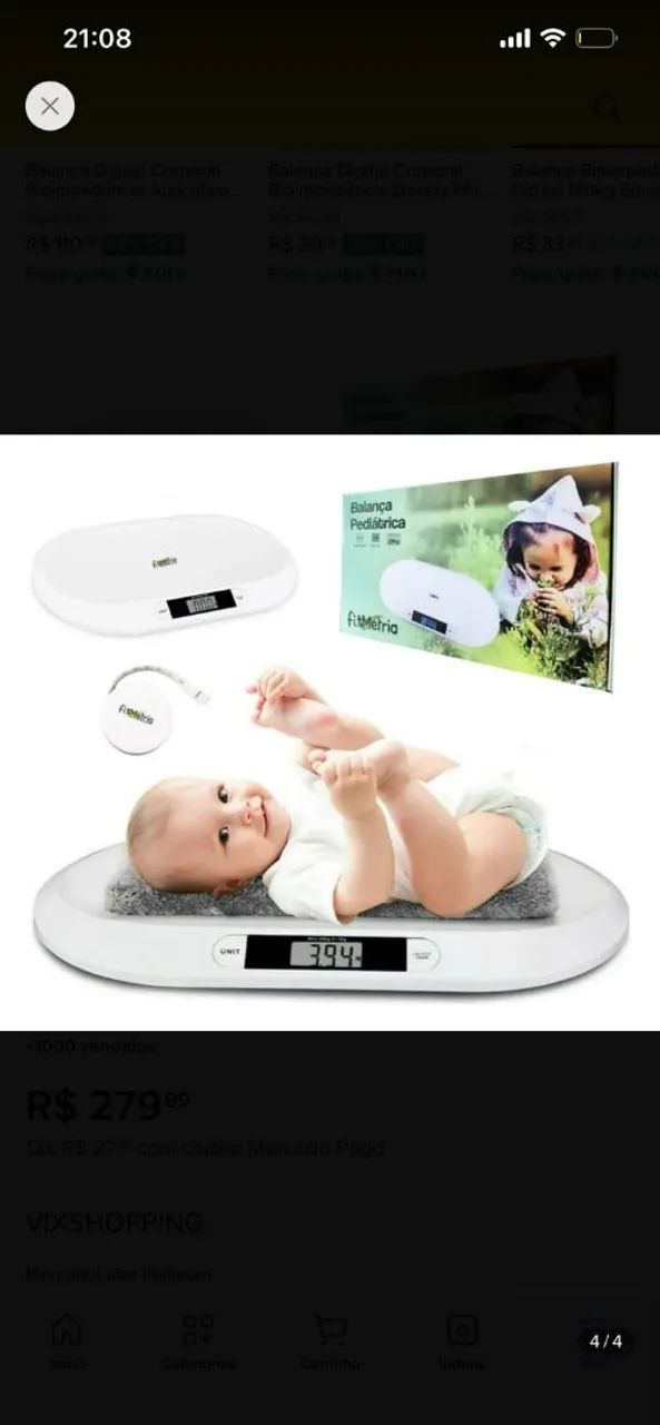 Balança digital de bebê 