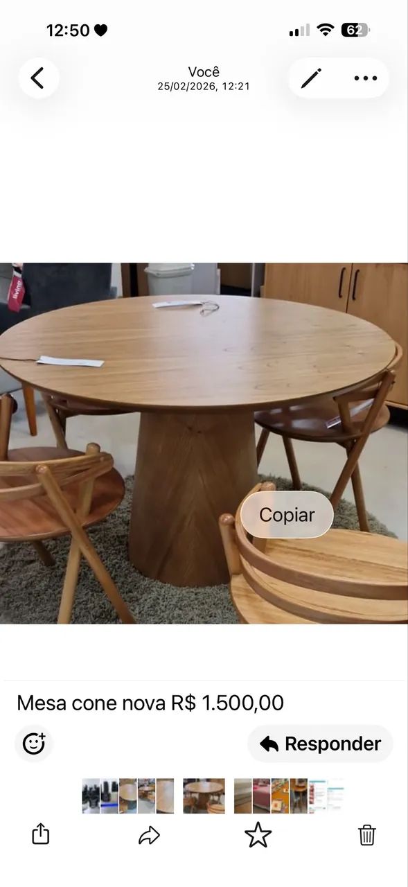Mesa cone 1,20m diâmetro 