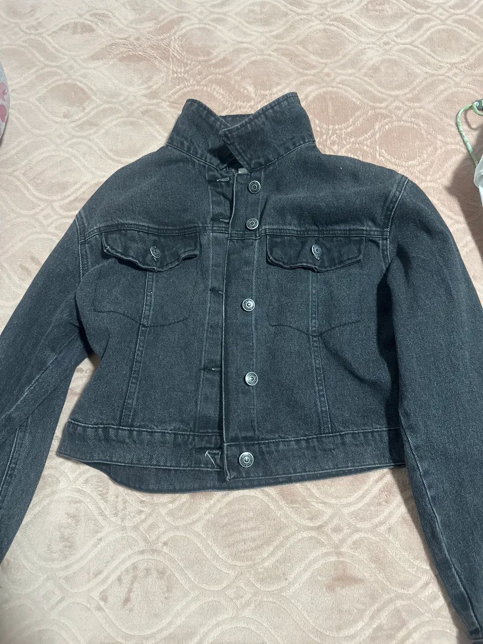 Jaqueta preta jeans 