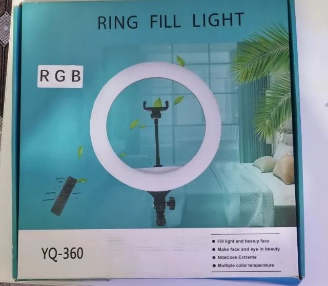 Ring Light Profissional Yq-360b 14 Polegadas 3 Suportes Cor da estrutura Preto Cor da luz  - Foto 4