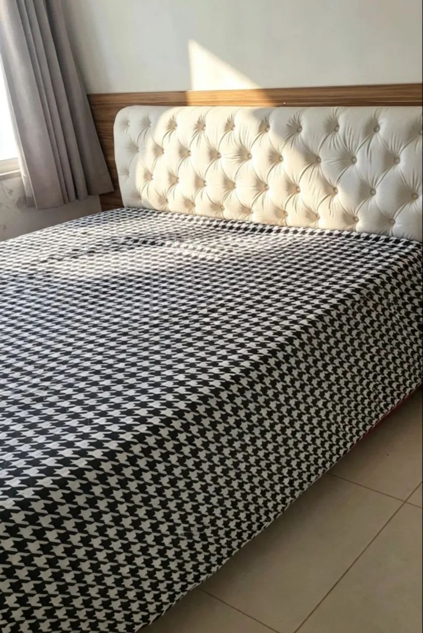 Cama Box Queen ? Base Dupla + Cabeceira Estofada Capitonê - Foto 2