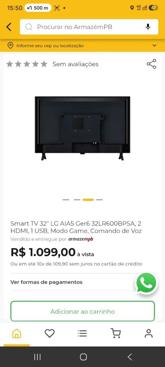 Tv LG 32 polegadas 30 dias comprada R$ 900,00 - Foto 2