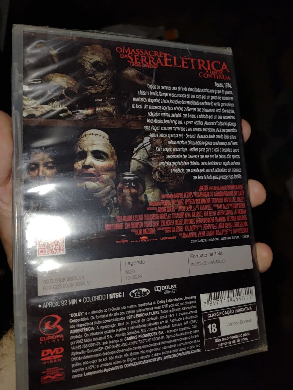 Dvd o massacre da serra elétrica - a lenda continua (lacrado) - Foto 2