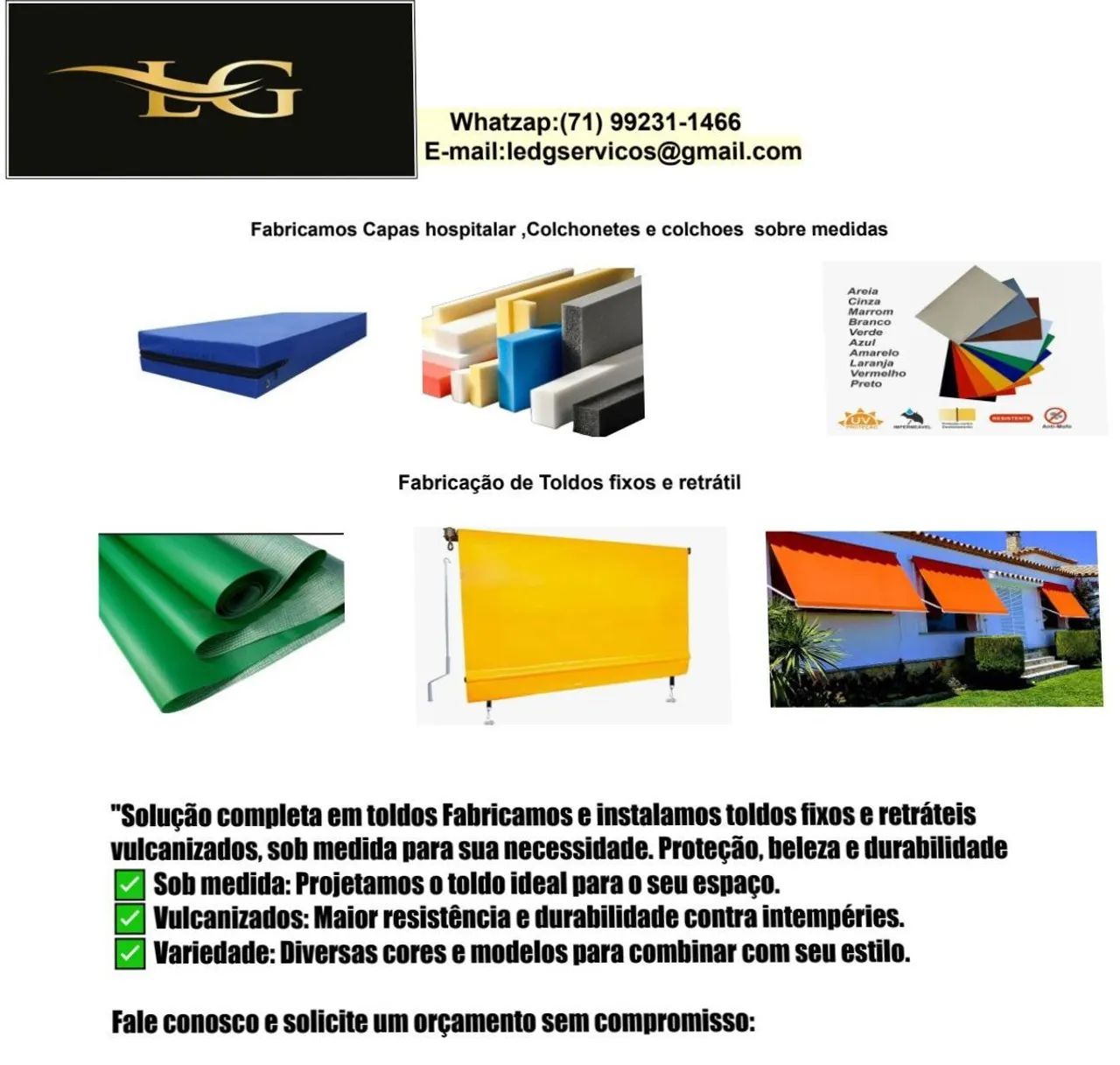 TOLDOS RETÁTIL, FIXO E CORTINA<br> 