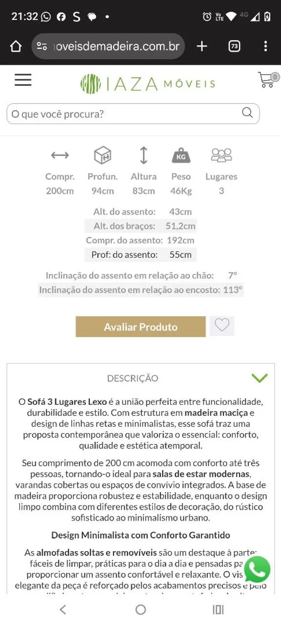 OPORTUNIDADE ! Lindo e estiloso Sofá de madeira  - Foto 3