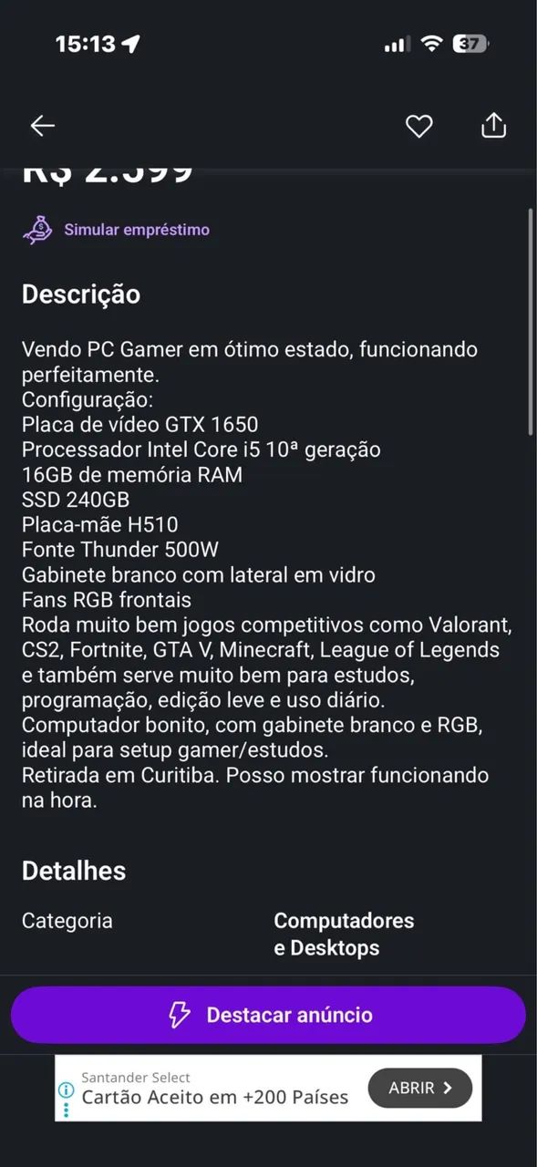 Computador Gamer