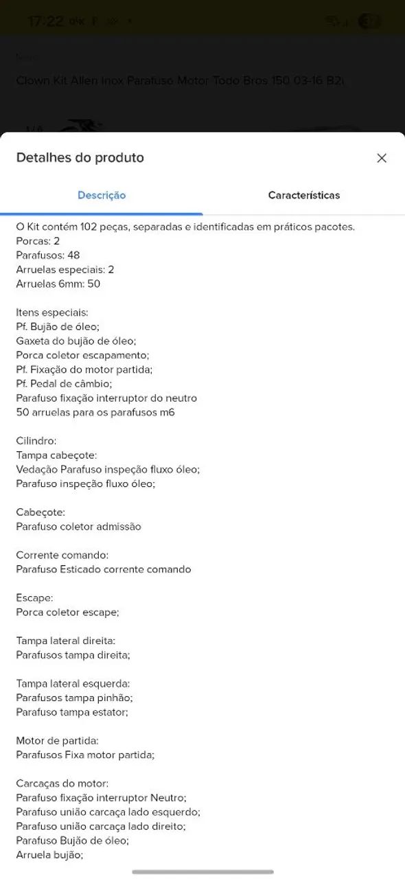 Parafusos Inox Motor 150 Honda. - Foto 4