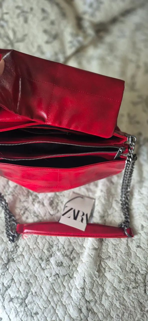Bolsa vermelha de ombro Zara  - Foto 2