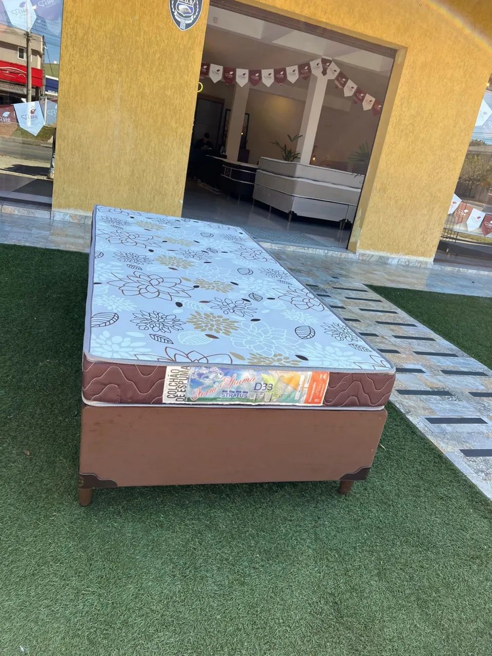 Cama de Solteiro com colchão D33 NOVO - Entrego!  - Foto 5