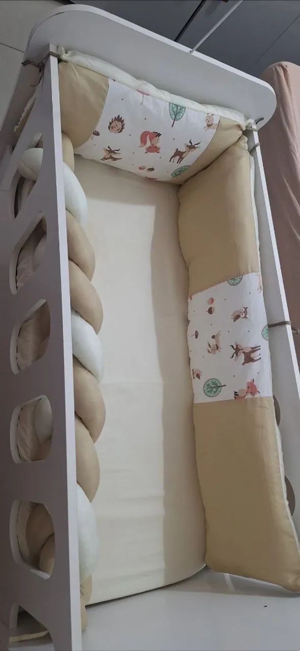 Kit protetor mini berço e almofada amamentação  - Foto 5