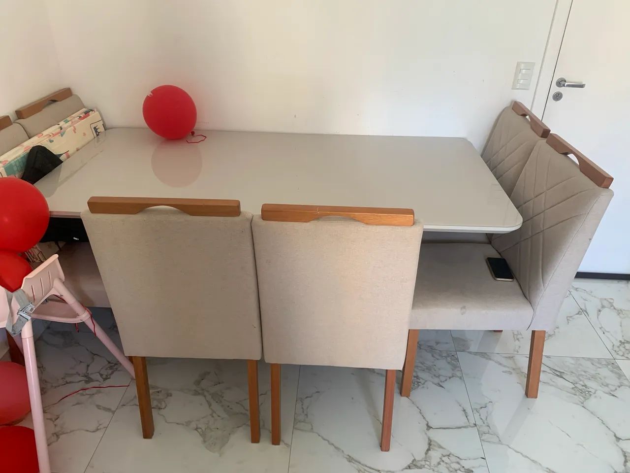 Wooden table with 6 chairs!