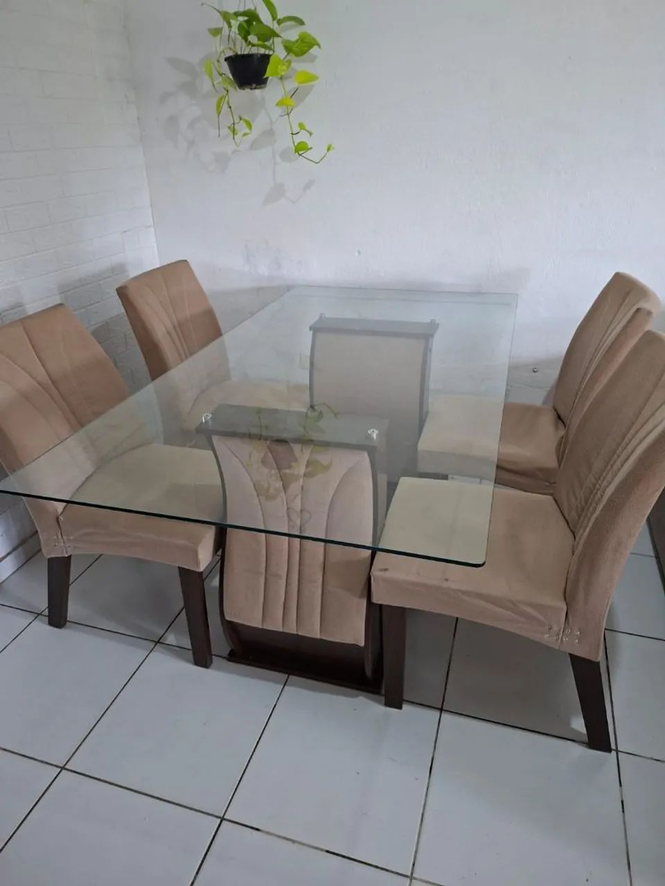 Mesa tampo de vidro
