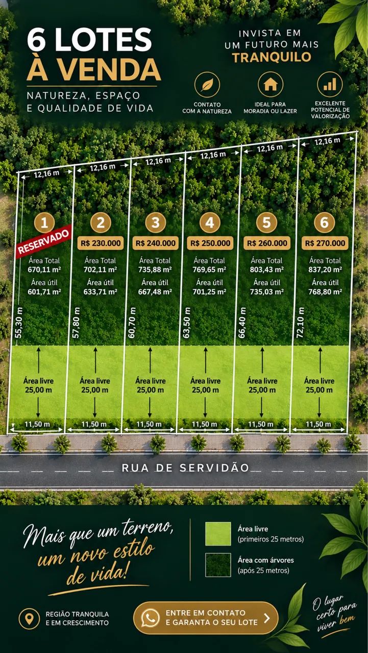 TERRENO / LOTES 700m2 NO GANCHINHO 
