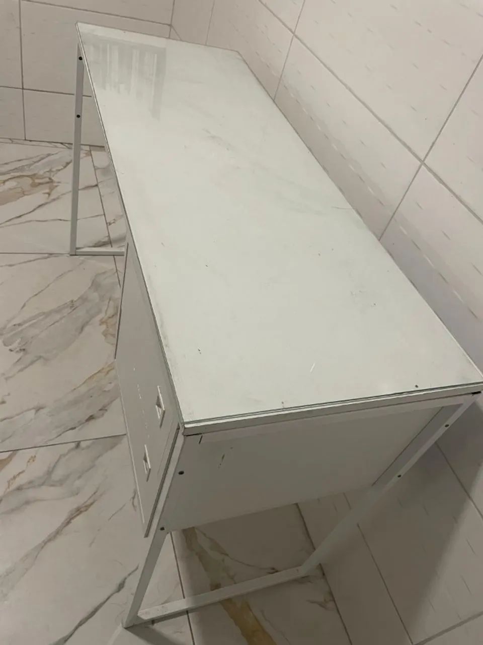 02 Mesas para Escritório na Cor Branca - Foto 3