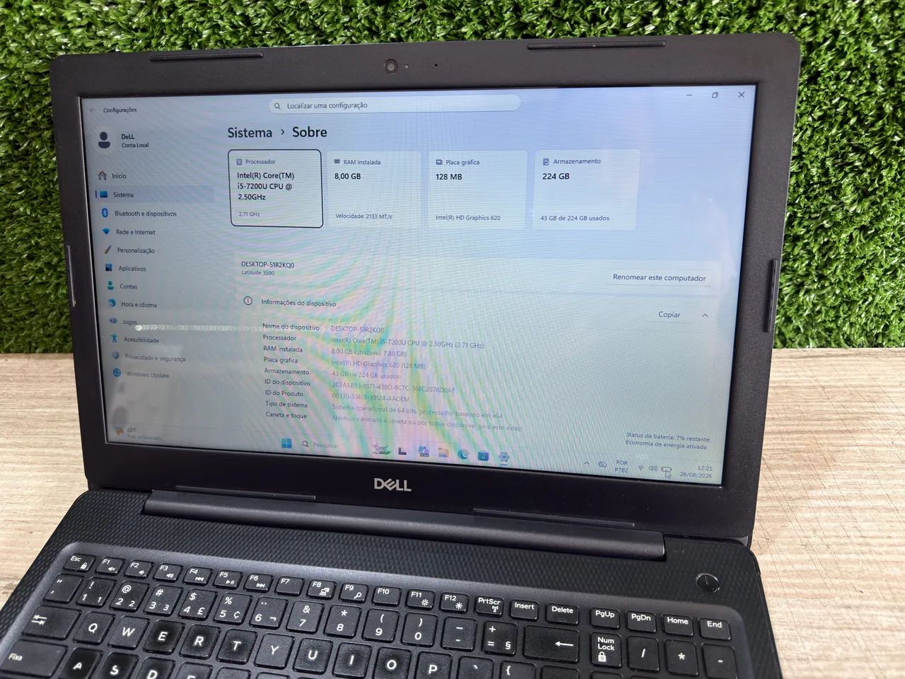 Notebook DeLL Core i5 8ram SSD240 Windows 11 Office Antivírus - Foto 4