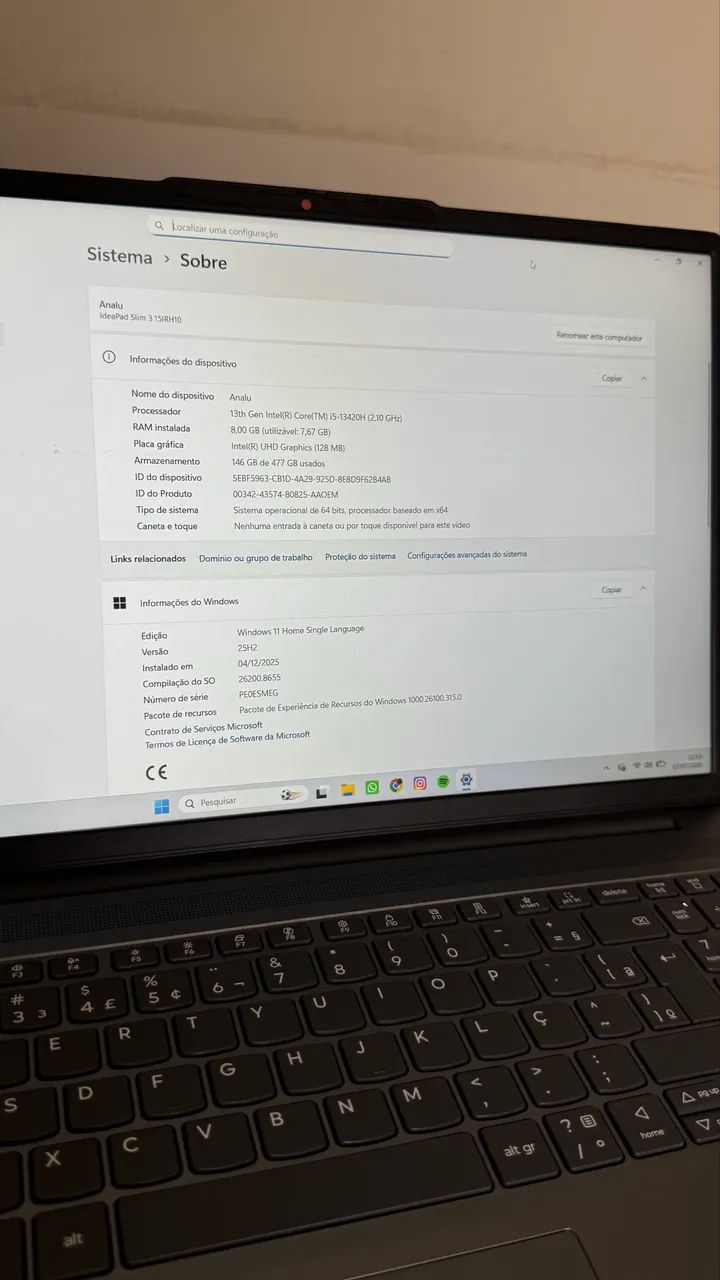 Notebook Lenovo IdeaPad Slim3 - Na Garantia - Foto 2