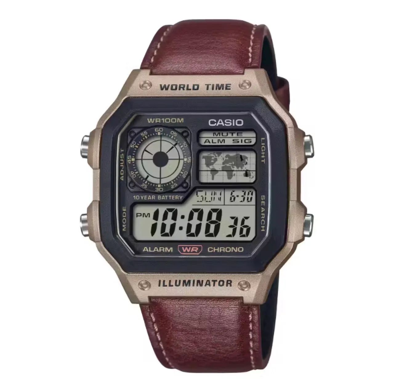 Relógio Casio World Time Digital (Casio Royale) -Novo