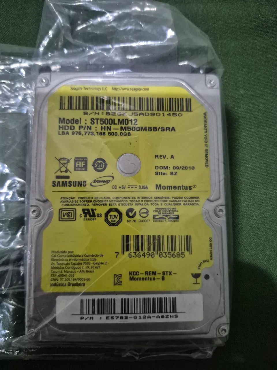 HD SATA SMASUNG 500Gb 2,5"