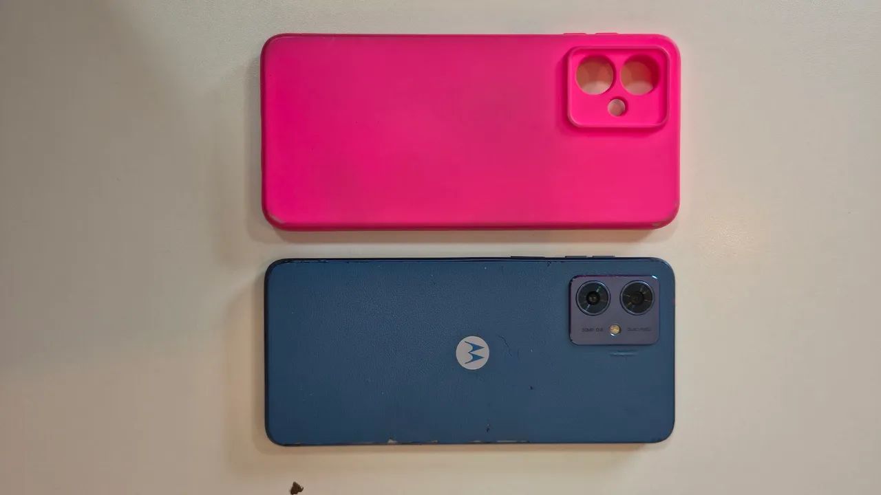 Moto G54 - Azul (Capinha rosa) - Foto 3