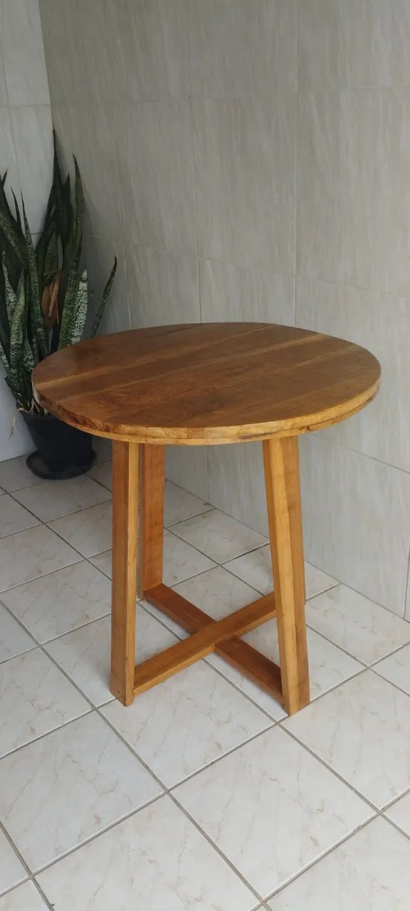 Mesa de madeira redonda  - Foto 4