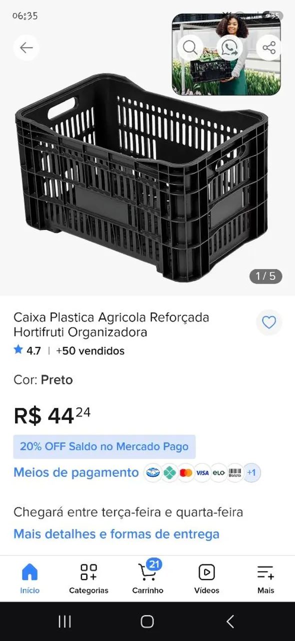 Caixa de carregamento ceasa  ou supermercado caixas grandes  - Foto 2