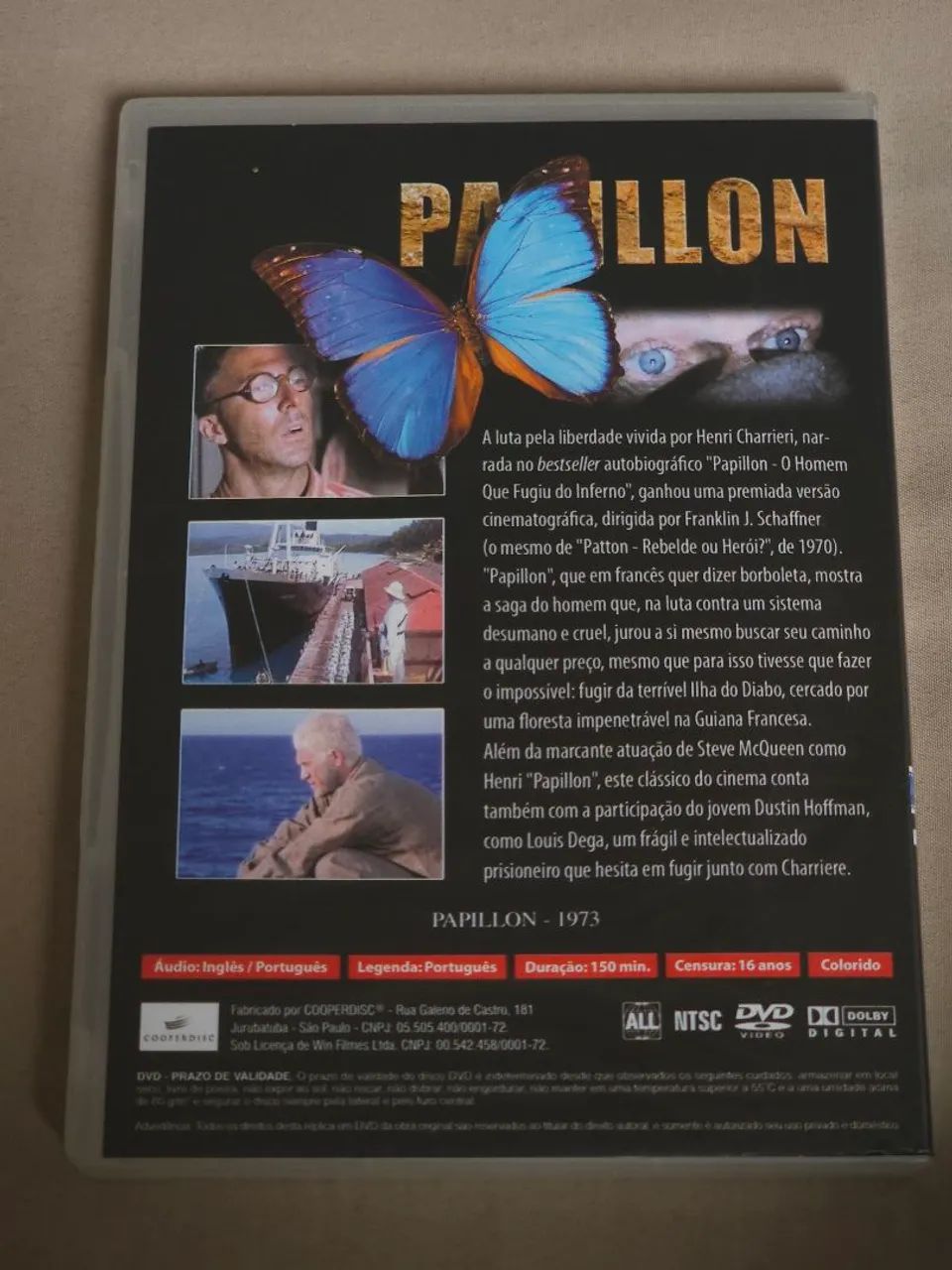 DVD - Papillon - Steve McQueen - Dustin Hoffman - Dublado - Foto 3