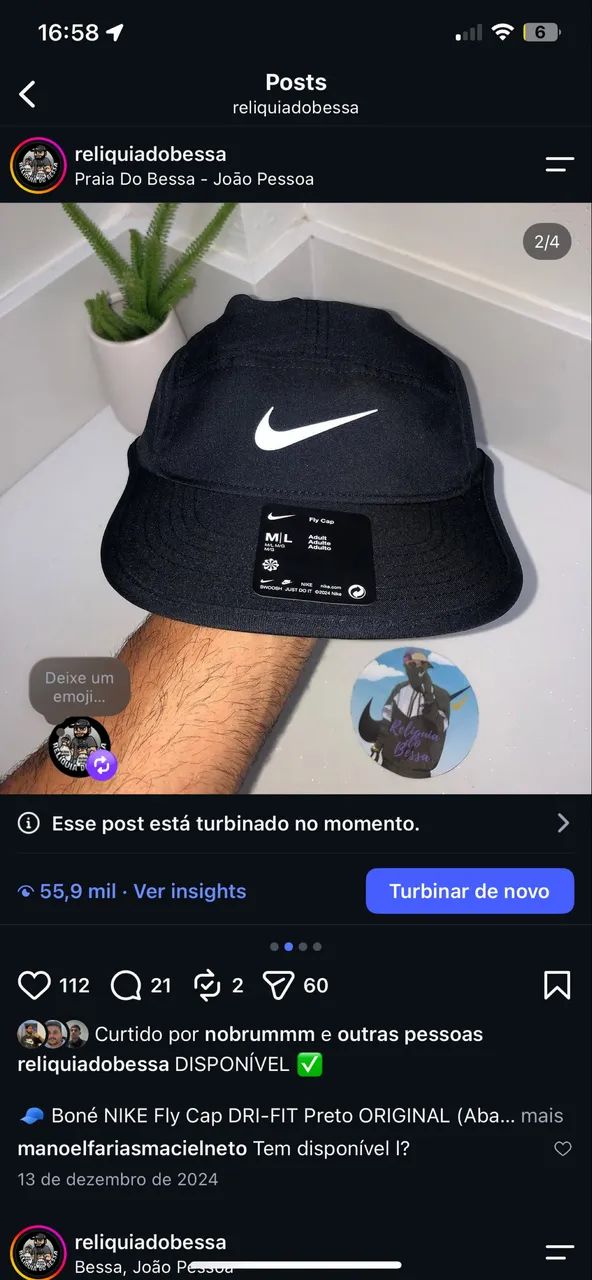 BONÉ NIKE AW84 DRI FIT FLY CAP ORIGINAL