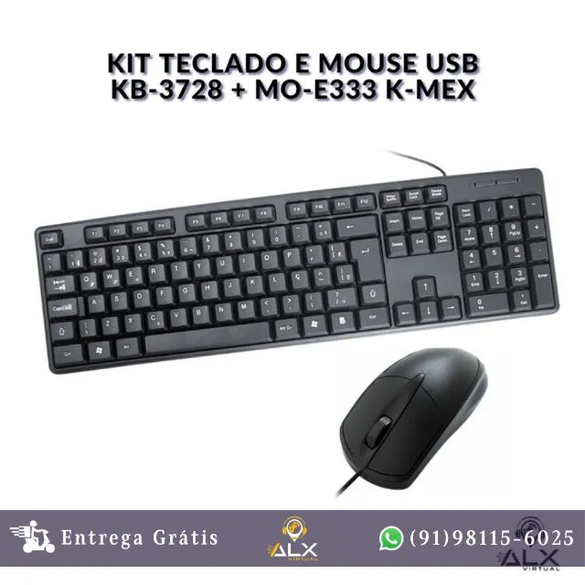 Kit Teclado Usb  + Mouse Óptico Kmex *ENTREGA GRÁTIS*