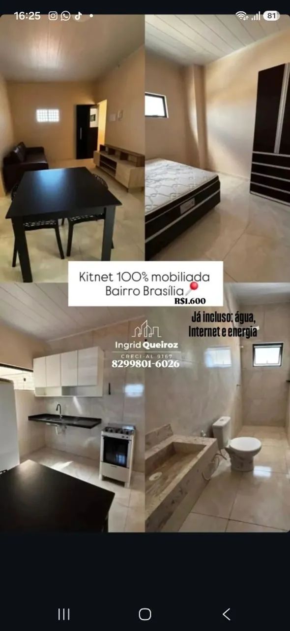 Kitnets com ou sem mobília 