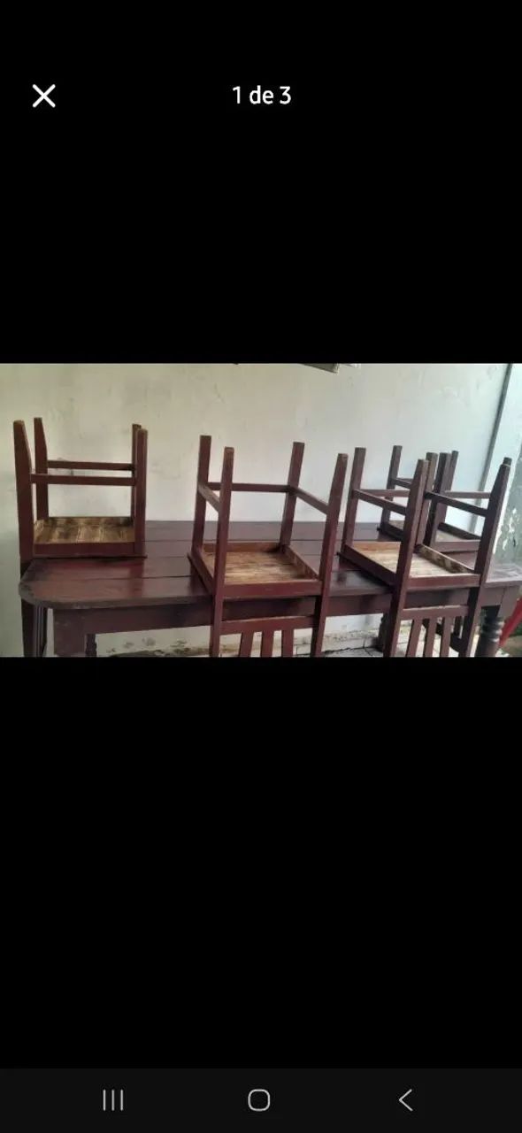 Vendo mesa de madeira grande 8 lugares  - Foto 2