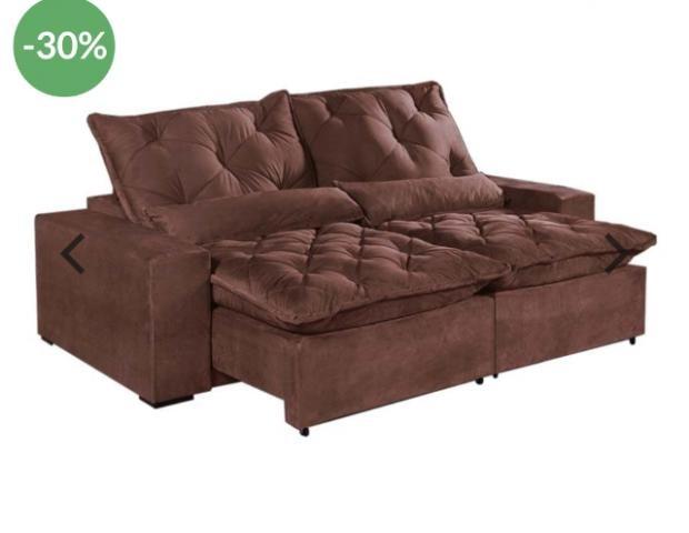 Sofá Retrátil e Reclinável 4 Lugares Elegance Assento com Mola e Pillow- Ligue * - Foto 3